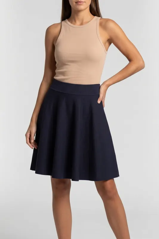 Rich & Royal Knitted Skirt Midnight Blue Maat: S | Mini Rokken Outlet | Dames | Blauw