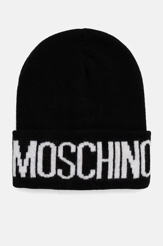 Moschino czapka damska z dodatkiem wełny
