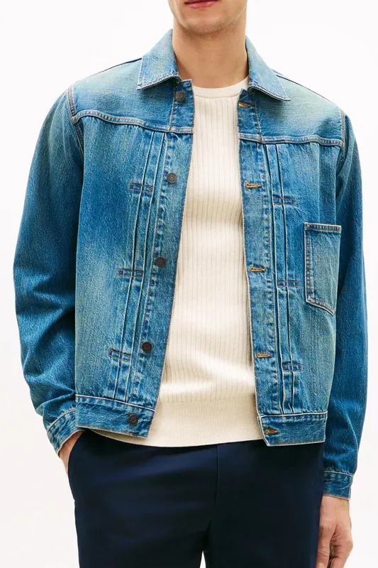 Tommy Hilfiger Trucker Jacket Type 1 Mario Blue Maat: M | Spijkerjassen Outlet | Heren | Blauw