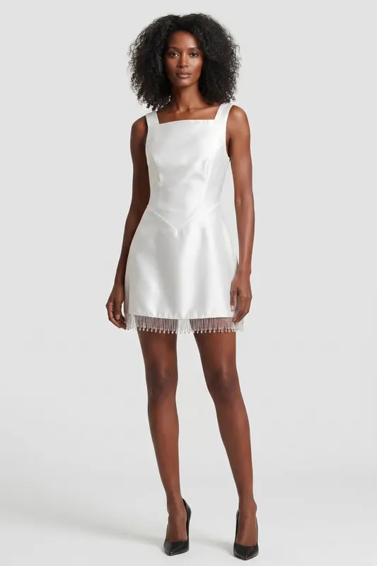 Odd Muse Embellished Mini Dress White Maat: M REG | Mini Jurken Outlet | Dames | Wit