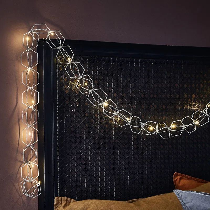 Łańcuch świetlny LED Serve, 20-pkt., srebrny