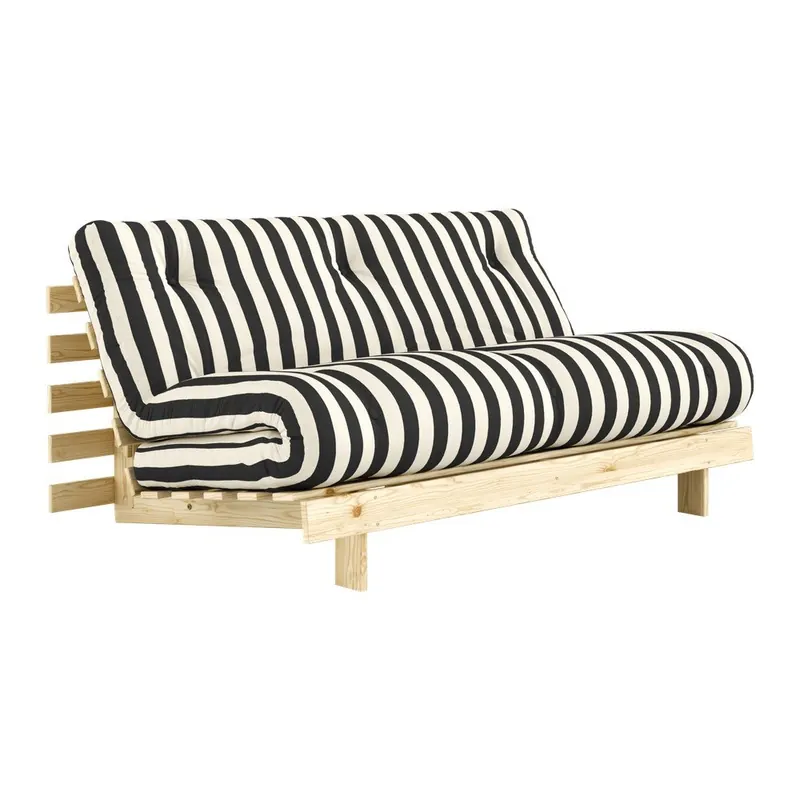 Czarno-biała rozkładana sofa 160 cm Roots – Karup