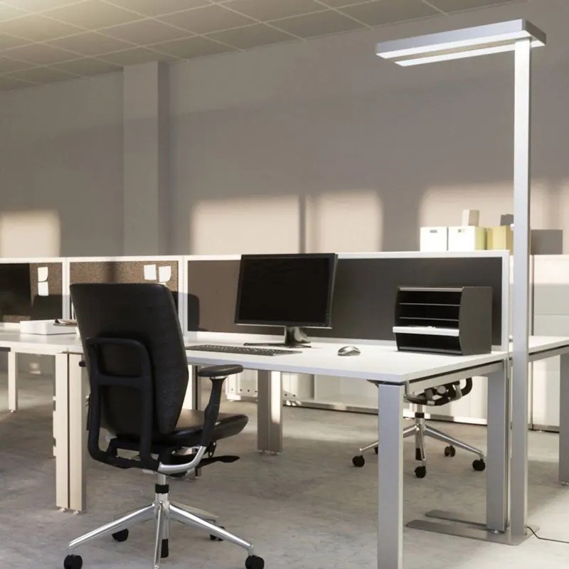 Lampa stojąca LED Arcchio Logan Neo, srebrna, ściemniana, metalowa
