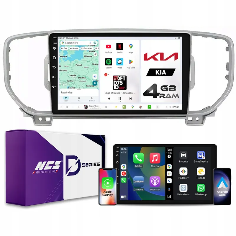 Rádio Navigácia Ncs D9 Kia Sportage IV 2016-2018 Android 4GB Lte 9″ Can