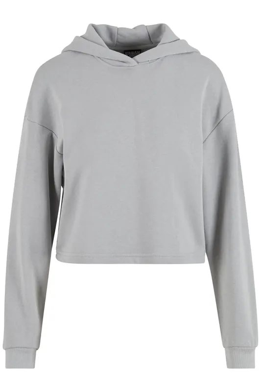 Urban Classics Ladies Oversized Cropped Light Terry Hoodie Lightasphalt Maat: XL | Hoodies Outlet | Dames | Grijs