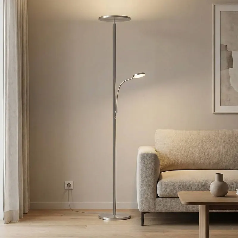 Ściemniana lampa LED oświetlająca sufit Hades z ramieniem LED do czytania