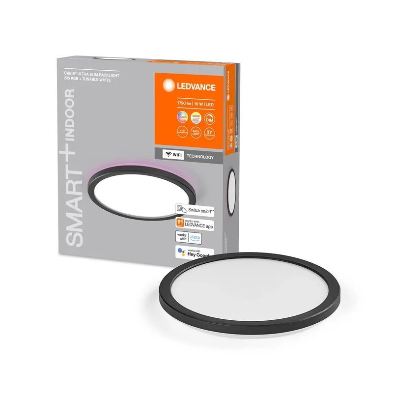 LEDVANCE SMART+ WiFi Orbis Ultra Slim Backlight, Ø24cm czarny