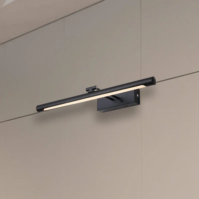 Kinkiet LED na akumulator Holton, czarna matowa, szerokość 45 cm, CCT