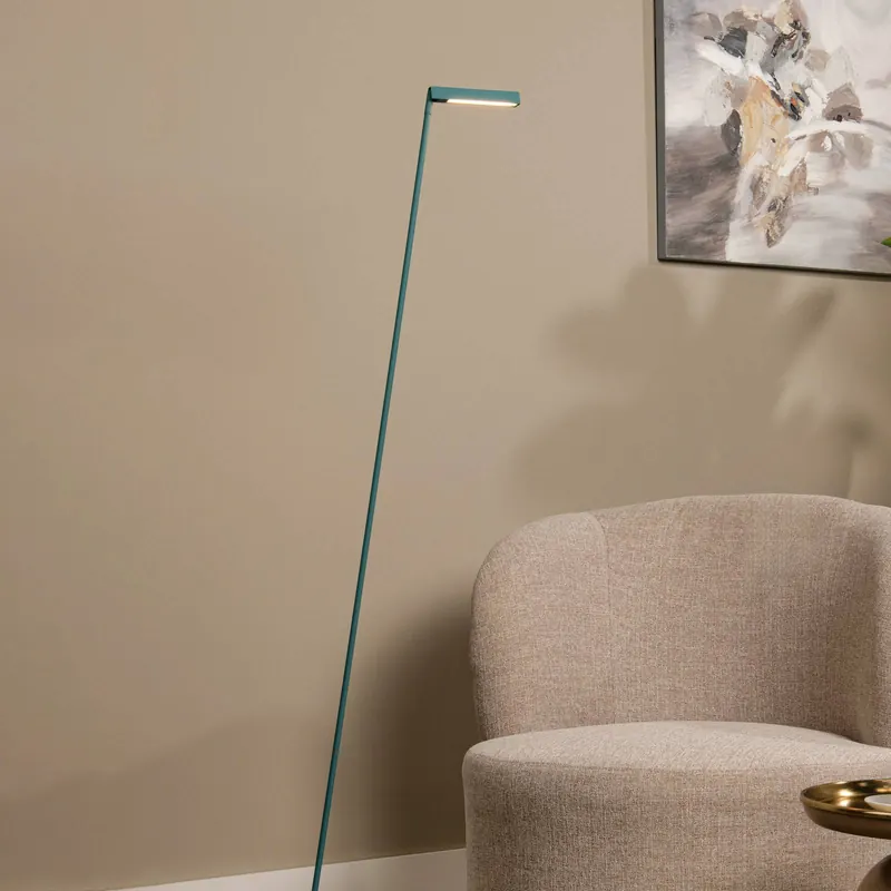 Lampa stojąca LED Lavale, turkusowa, ściemniana, wysokość 138 cm