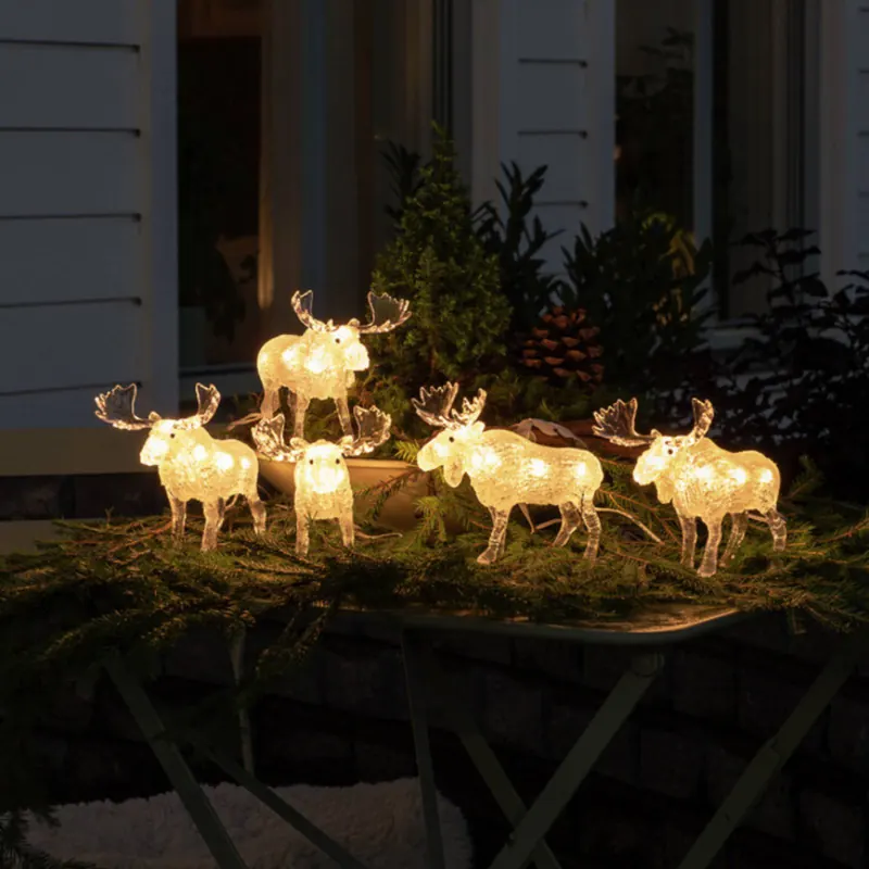 Lampa dekoracyjna LED pięć łosi zewnętrzna