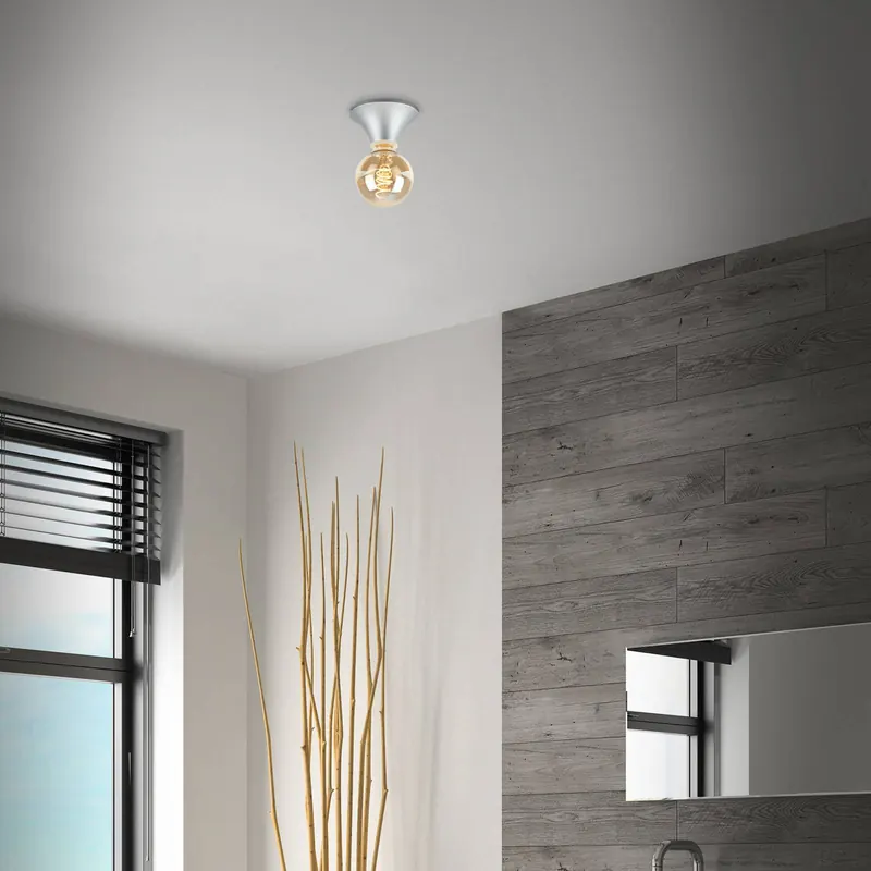 Lampa sufitowa Tepel do łazienki IP44 E27 chrom matowy