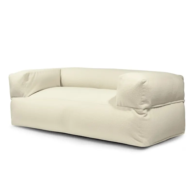 Kremowy worek do siedzenia z materiału bouclé Sofa MooG – SLOWDOWN