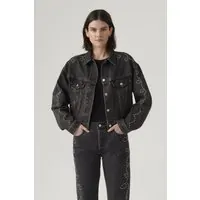 Levi's Shrunken 90s No Pleat Bejeweled Trucker Maat: XS | Spijkerjassen Outlet | Dames | Zwart