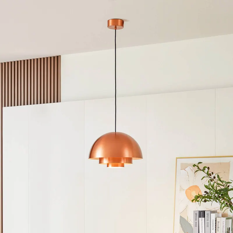 Lampa wisząca LED Lucande Nymara, miedź, aluminium, Ø 40 cm