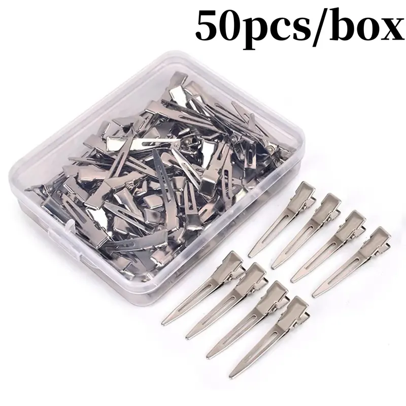 20-50 szt. Salon damski naprawiono spinki do włosów metalowa srebrna bezszwowa szpilka do włosów 4.5cm stylowy korzeń włosów puszyste klipsy DIY narzędzia fryzjerskie