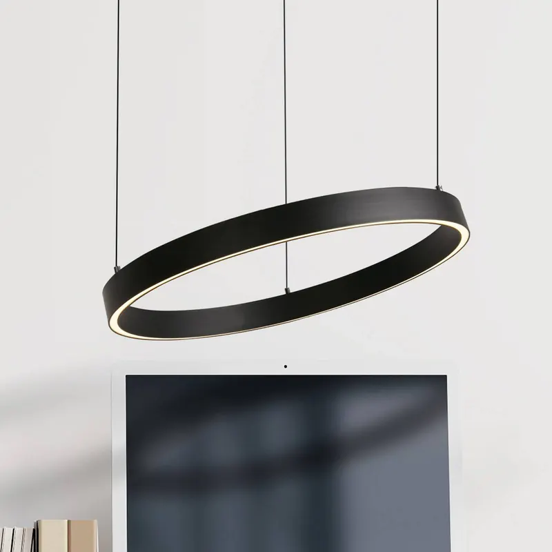 Żyrandol LED Layla, czarna, Ø 44 cm CCT, z regulacją wysokości
