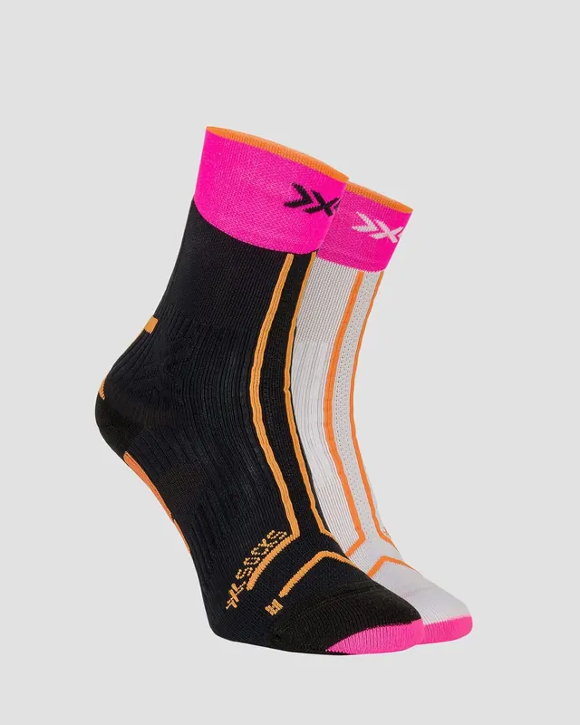 Skarpety trailowe unisex X-Socks TRAILRUN TERRASKIN EXPERT CREW YINYANG/X BLACK/X WHITE/FLUO PINK czarne (39/41)