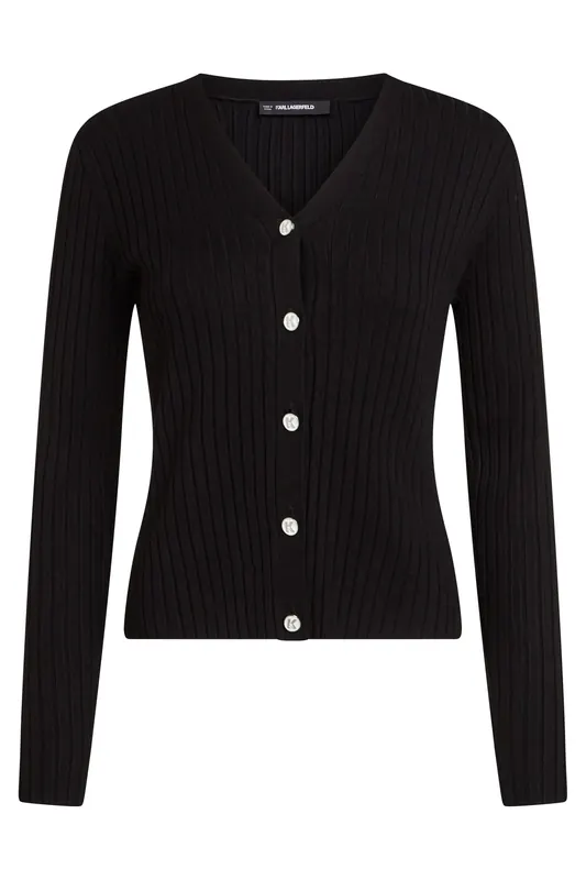 Karl Lagerfeld K Button Knit Cardigan Black Maat: S | Cardigans Outlet | Dames | Zwart