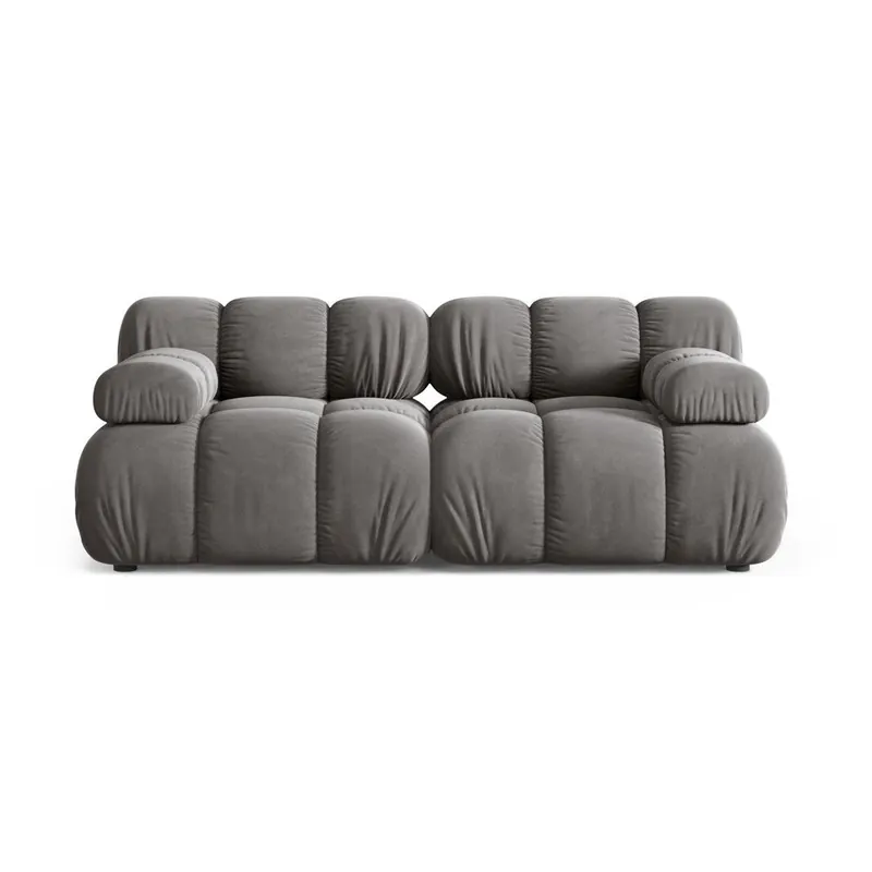 Jasnoszara aksamitna sofa modułowa 188 cm Bellis – Micadoni