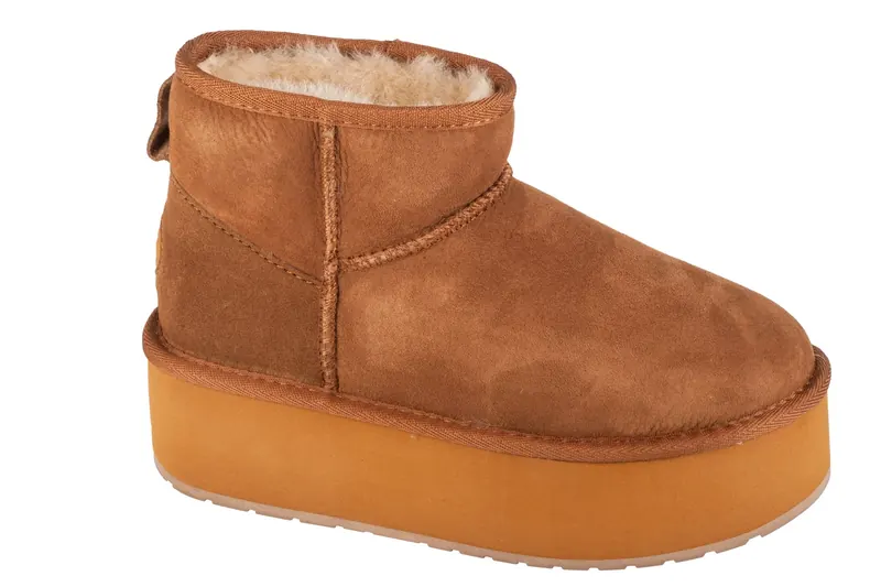 EMU Australia Stinger Micro Flatform W13082-CHES, Damskie, Brązowe, buty zimowe, skóra zamszowa, rozmiar: 42