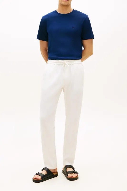 Tommy Hilfiger Harlem Po Sorona Linen Ivory Petal Maat: W33L32 | Broeken Outlet | Heren | Ecru