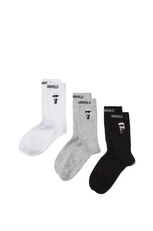 Karl Lagerfeld Ikon Socks (3p) Black/white/grey Maat: 35-38 | Slipjes Outlet | Dames | Zwart