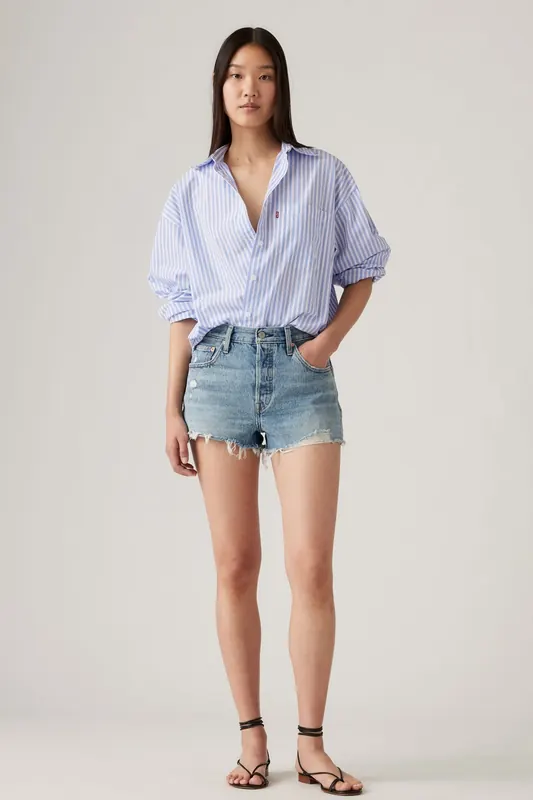 Levi's 501® Original Shorts Blue Maat: W24 | Korte Broeken Outlet | Dames | Blauw