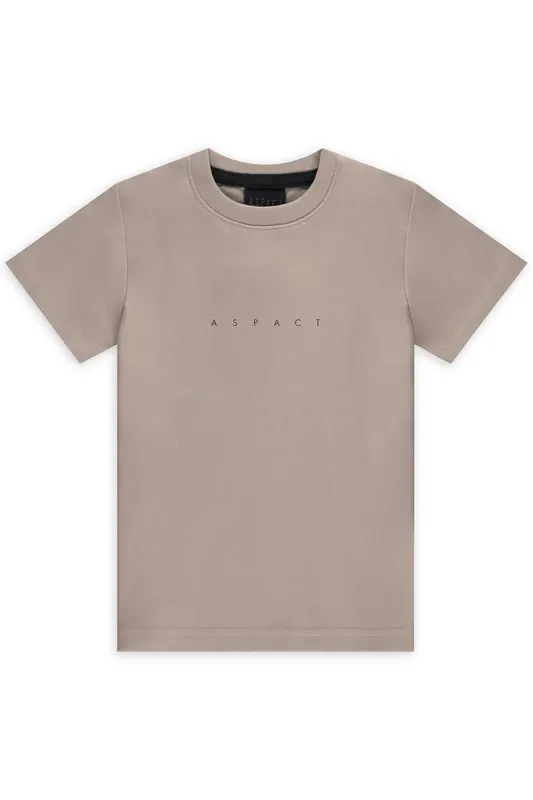 Aspact Kids Tee Taupe Maat: 128 | T-Shirts Outlet | kids | Taupe