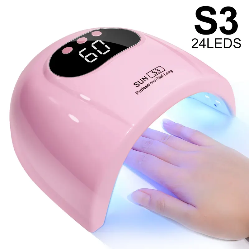 Lampa UV LED 24/6 do paznokci, suszenia lakieru hybrydowego z wyświetlaczem LED i czujnikiem ruchu, profesjonalna lampa do manicure, suszarka do użytku domowego.