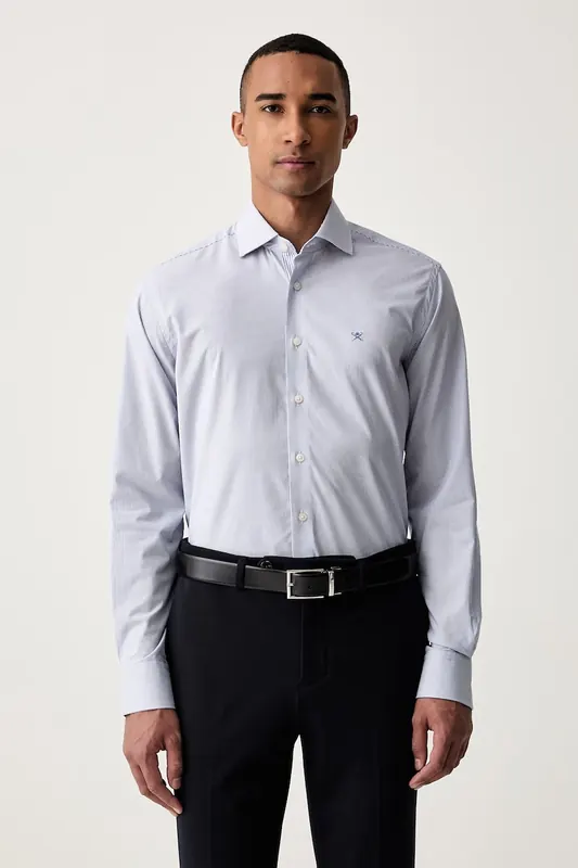 Hackett London bluzka koszulowa męska z bawełną
