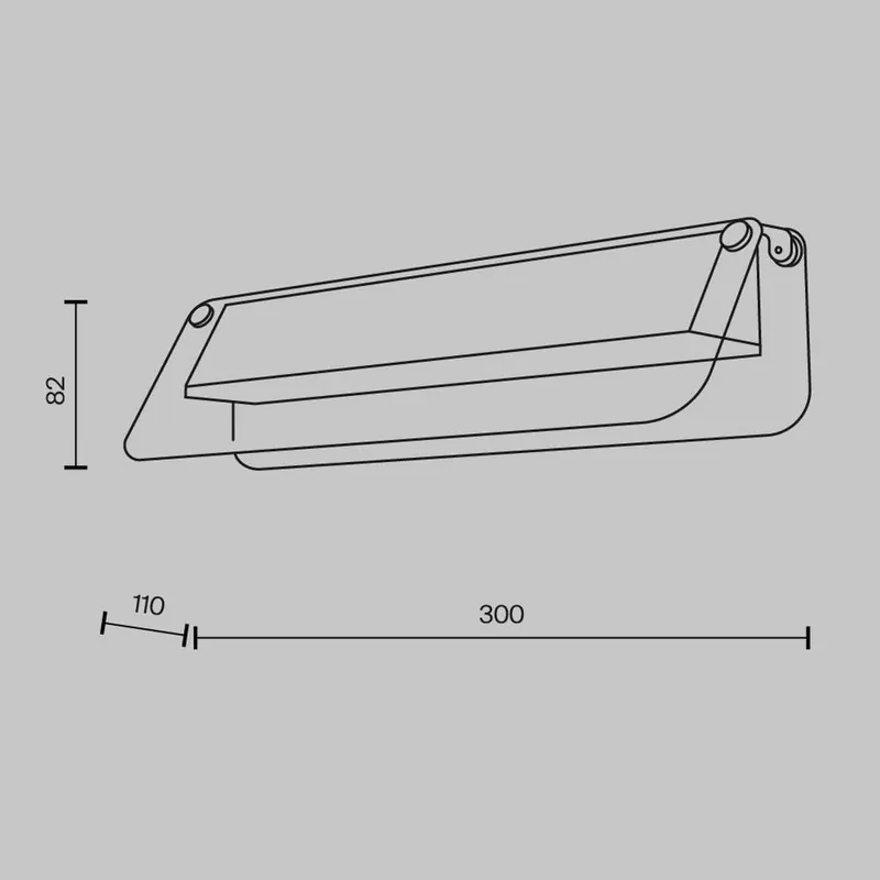 Kinkiet LED FLAT, bursztynowy/mosiężny, szerokość 30 cm, szkło/metal