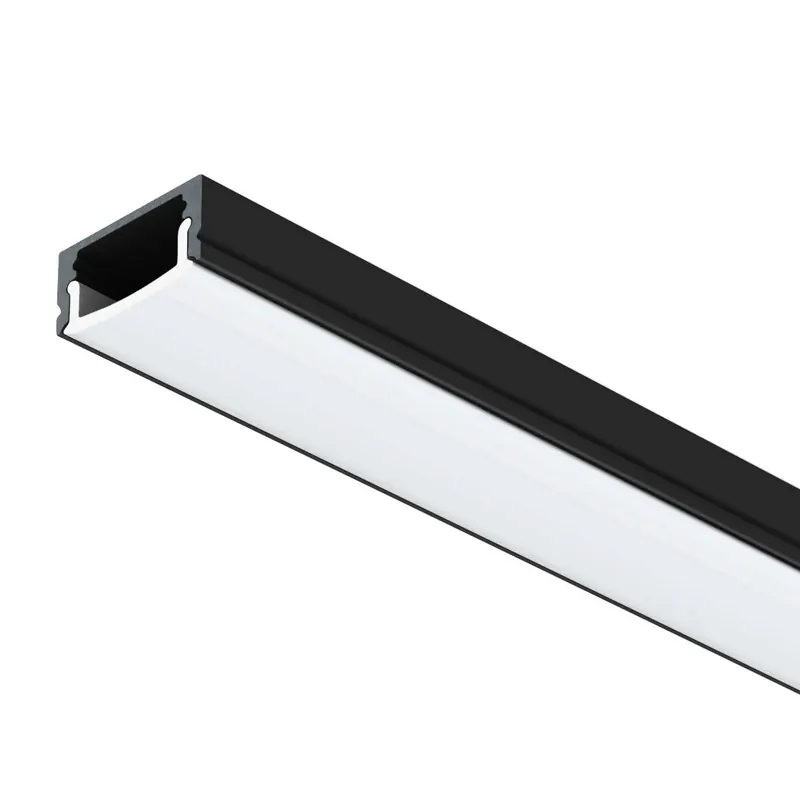 Profil do taśmy LED SLC A1, czarny Długość 2 m Wysokość 8 mm Konstrukcja