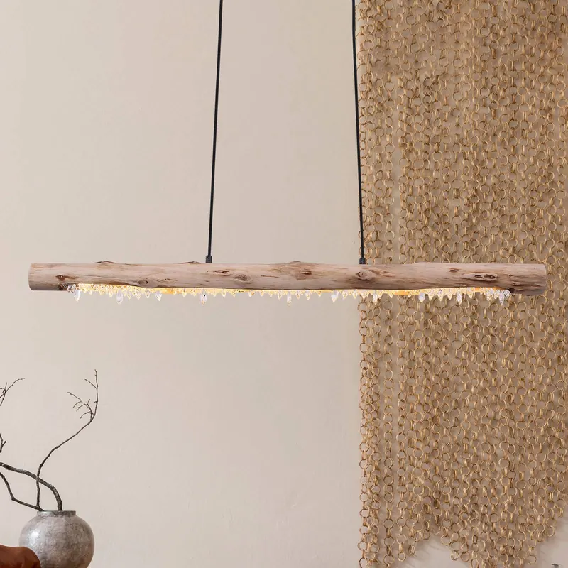 Lampa wisząca LED Felicitas z drewna, 100 cm