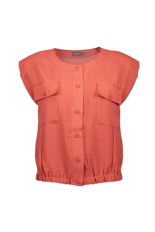 Geisha Blouse With Pockets Burned Orange Maat: XXL | Blouses Outlet | Dames | Blauw