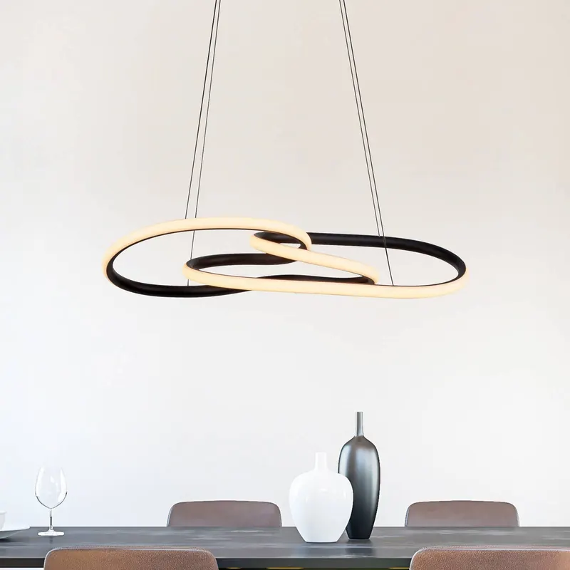 Żyrandol LED TWIST, czarna, długość 76 cm, metalowa, z funkcją Switchdim
