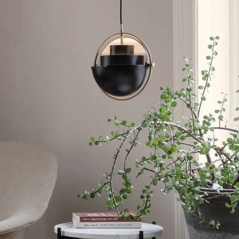 Gubi Żyrandol Multi-Lite, Ø 36 cm, chrom/czarny