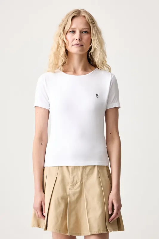 Guess Jeans T-shirt basic damski z modalu