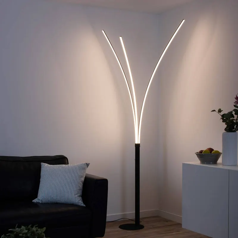 Lampa stojąca LED Maja, 3-punktowa, czarna