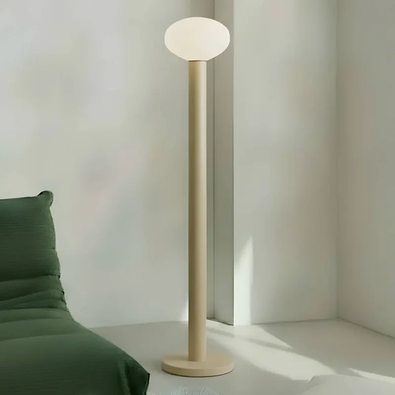 Lampa stojąca Flo, beżowa, wysokość 138 cm, 1-punktowa, szkło