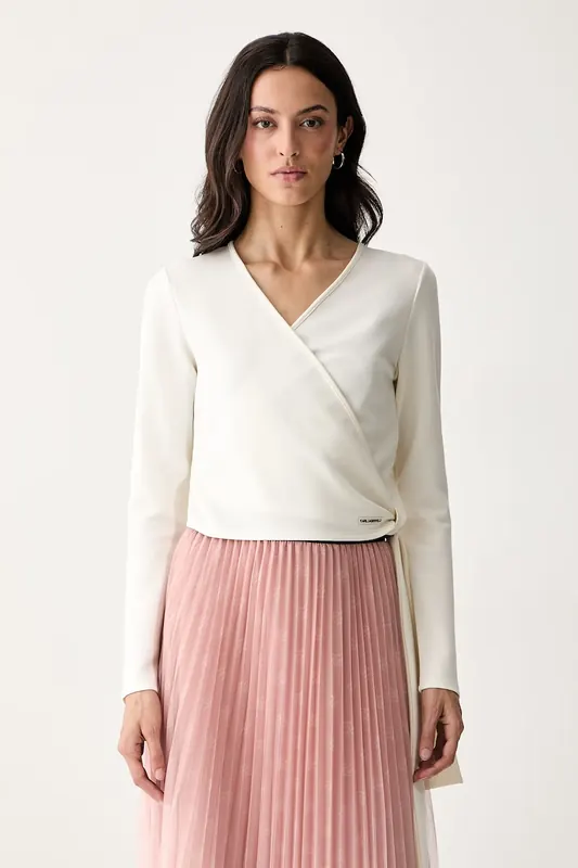 Karl Lagerfeld longsleeve damski z wiskozą
