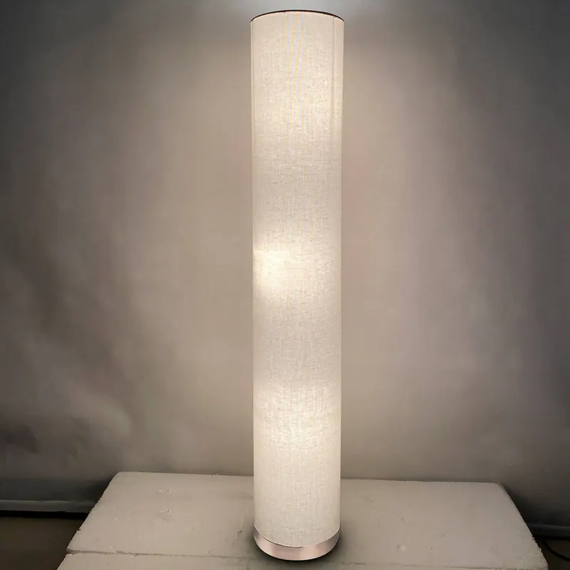 Lampa stojąca Ava, klosz tkanina kolor piaskowy