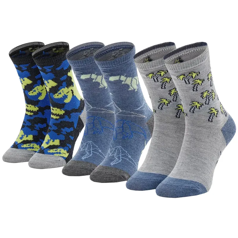 Skechers 3PPK Boys Casual Glow In The Dark Socks SK41078-9303, Dla chłopca, Wielokolorowe, skarpetki, poliester, rozmiar: 27-30