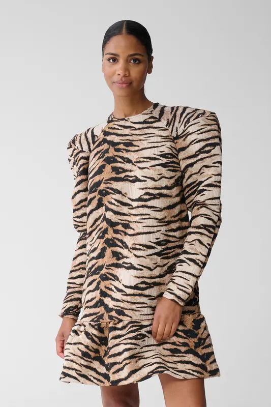 Shoeby Lm-sbtiger Jacquard Dress Various Maat: M | Mini Jurken Outlet | Dames | Zwart
