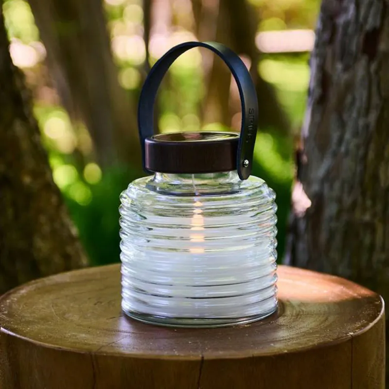lampa solarna LED Aston Jar, wysokość 16 cm, czarna/brązowa, IP44