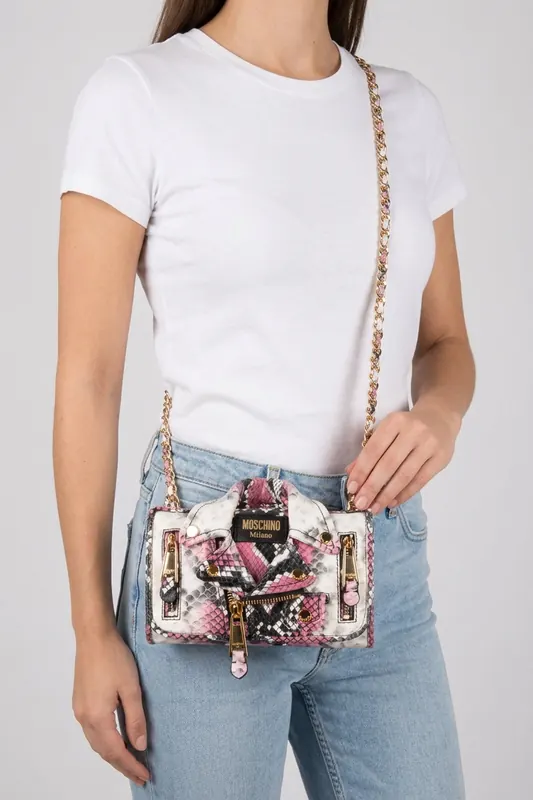 Moschino Wallet On Chain Biker Bag Pink Maat: OS | Handtassen Outlet | Dames | Roze