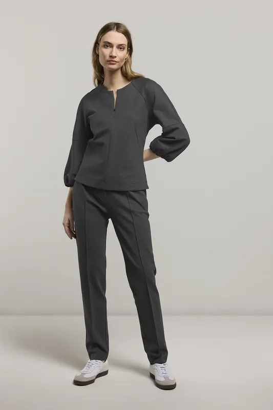 Summum Woman Trousers Punto Milano Mid Grey Maat: 40 | Pantalons Outlet | Dames | Grijs