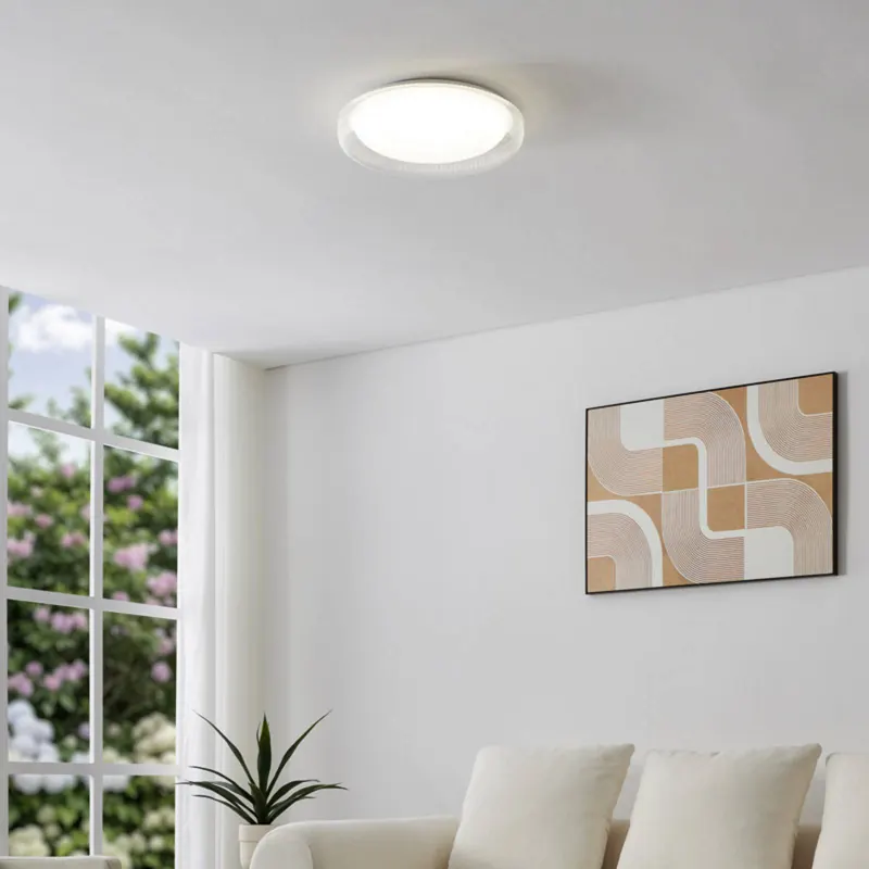 Lampa sufitowa LED EGLO MONTEDORO, przezroczysta/biała, Ø 40 cm, CCT