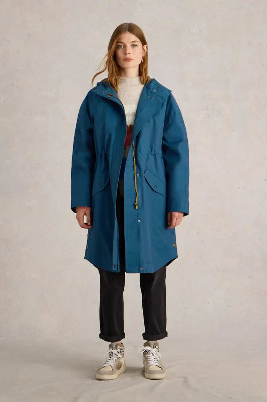 White Stuff Winnie Waterproof Coat Dark Teal Maat: 18 REGULAR | Regenjassen Outlet | Dames