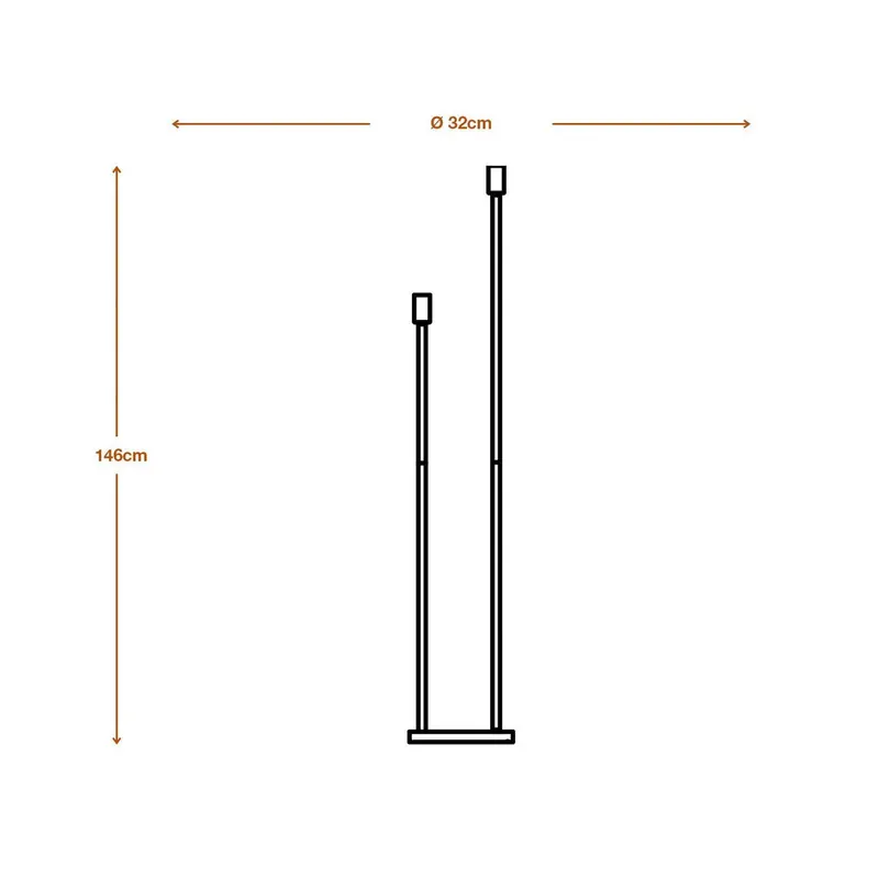 Lampa podłogowa OSRAM DECOR STICK, ciemnoszara, wysokość 146 cm, 2 x E27