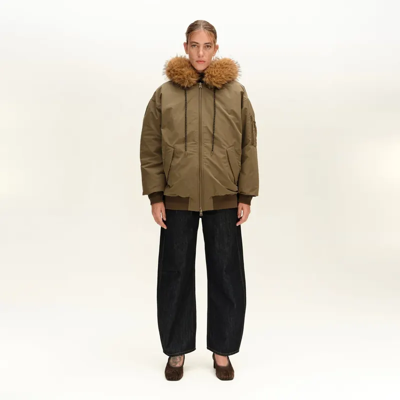 Kurtka puchowa bomber khaki